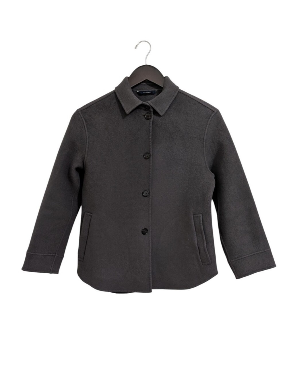 'S Max Mara Cucito a Mano Virgin Wool Button-Front Jacket Charcoal US 0 / IT 34